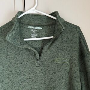 REALTREE Men’s Quarter Zip Size XL Casual Sweater Pullover Green